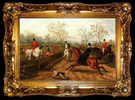 framed  unknow artist Classical hunting fox, Equestrian and Beautiful Horses, 246., ta009-2